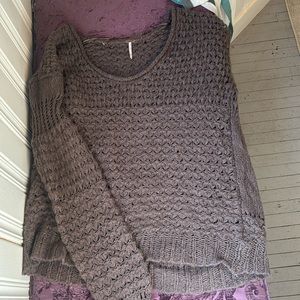 brown oversized free people cardigan